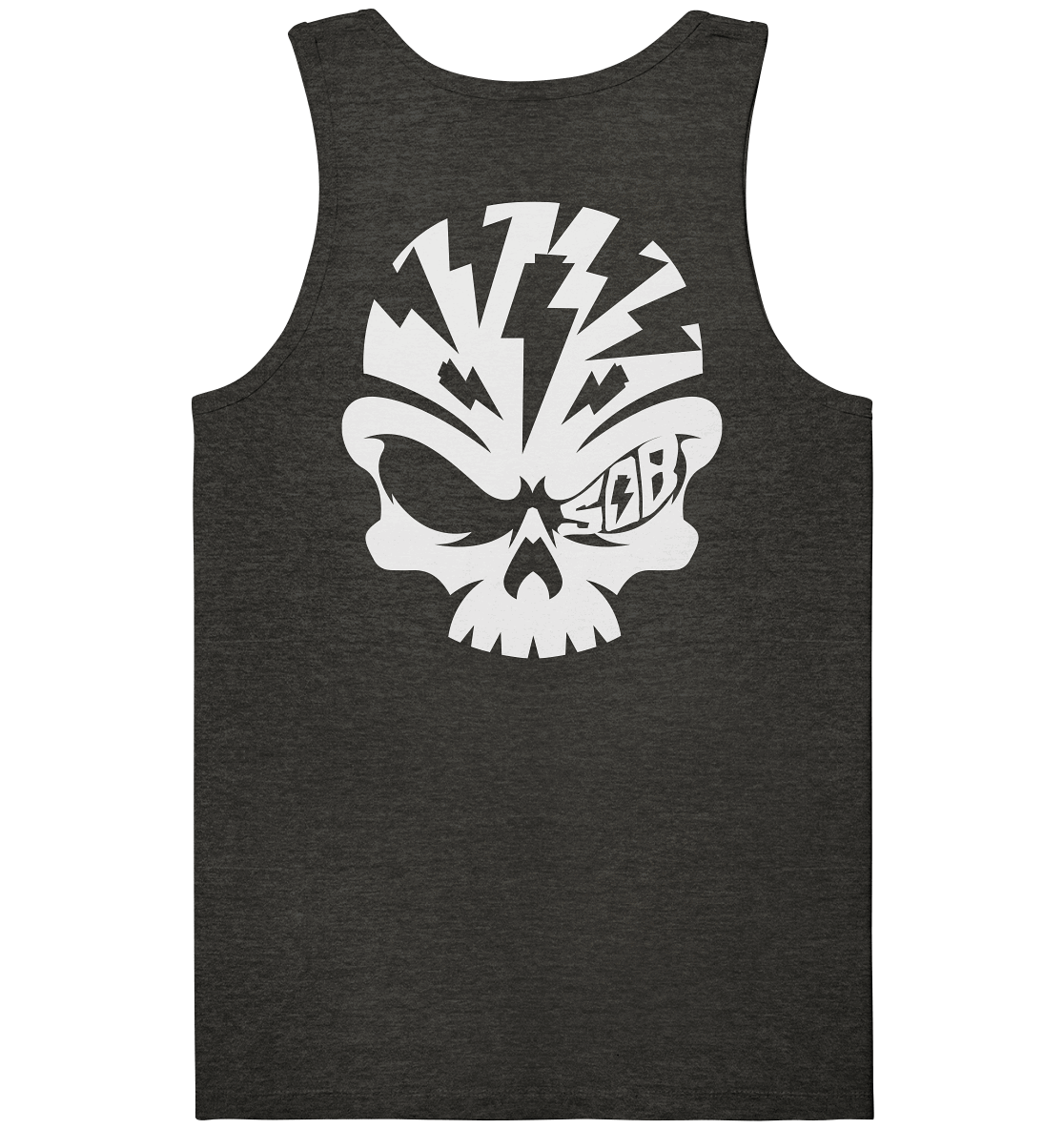 Shirtigo Tank-Tops Dark Heather Grey / S SoB Skull White - Organic Tank-Top E-Bike-Community
