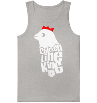 Shirtigo Tank-Tops Heather Grey / S Chicken Line - King - Weiß - Organic Tank-Top E-Bike-Community