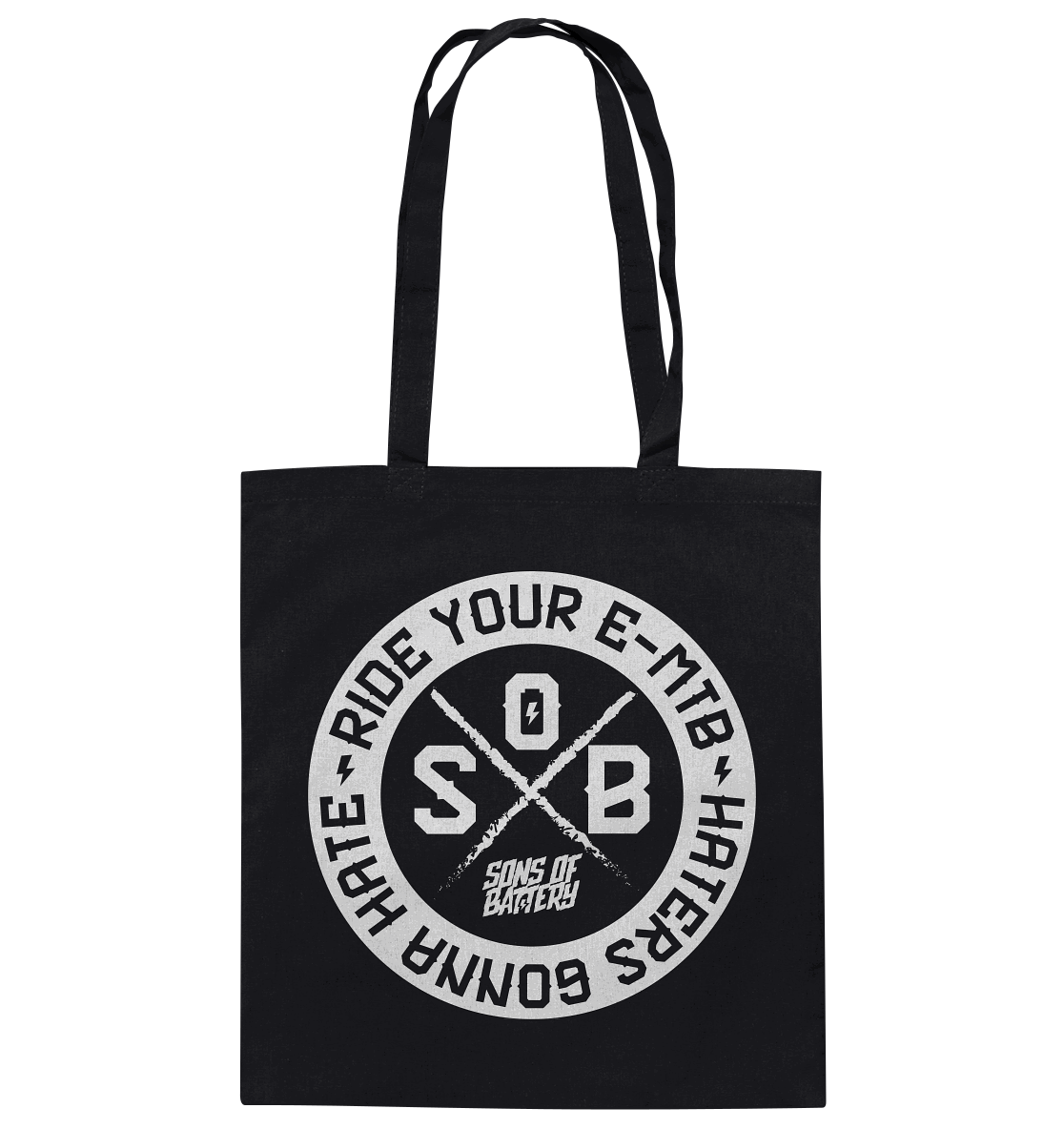Shirtigo Taschen Black / ca. 38x42 Haters gonna Hate - Baumwolltasche E-Bike-Community