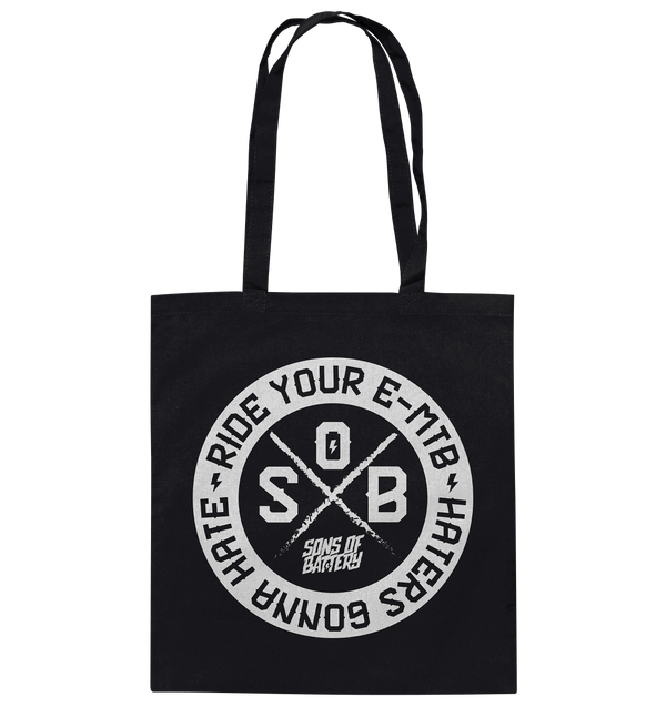 Shirtigo Taschen Black / ca. 38x42 Haters gonna Hate - Baumwolltasche E-Bike-Community