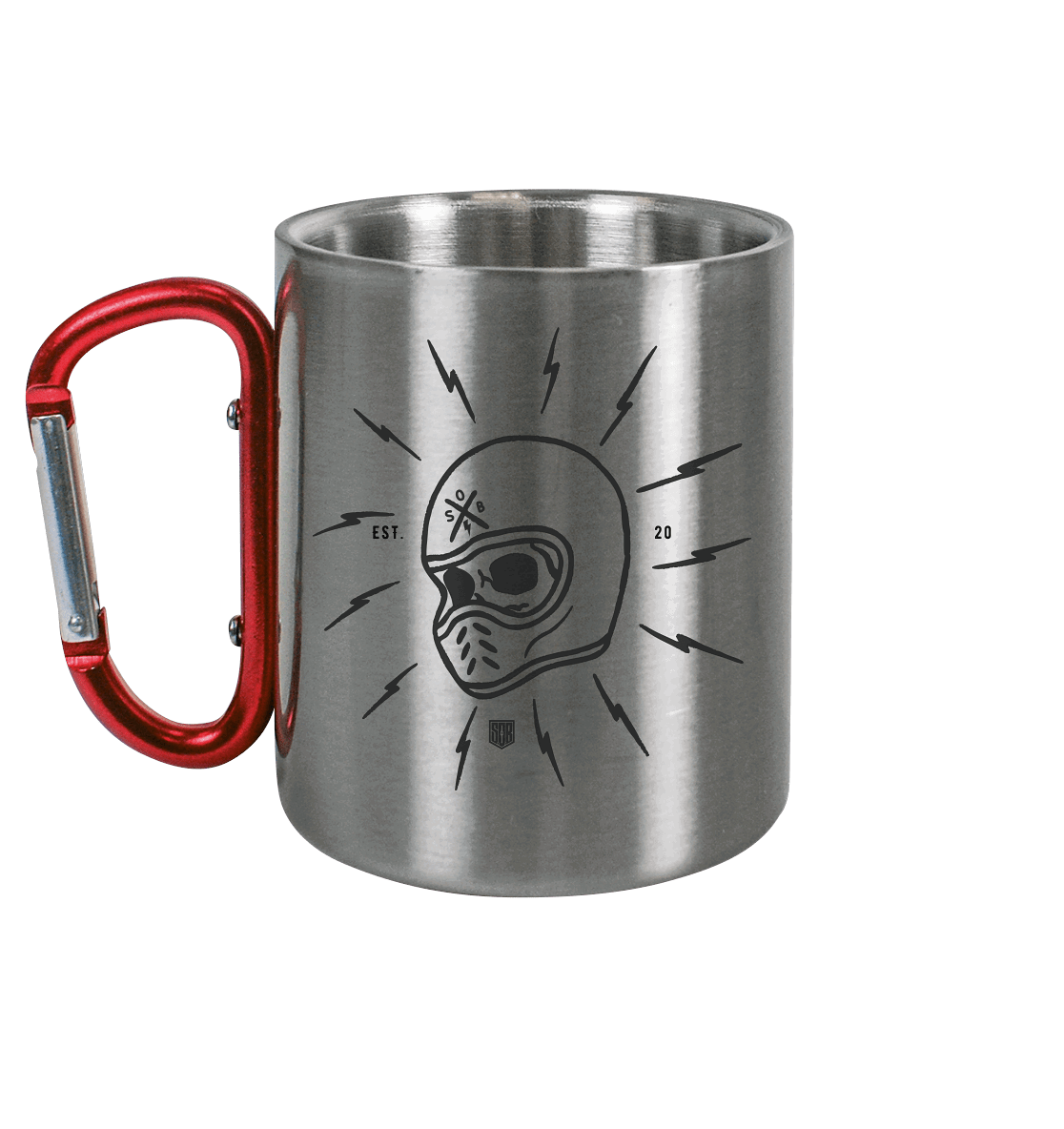 Shirtigo Trinkgefäße Silber Metallic / 330ml Skullhill Shirt  - Edelstahl Tasse E-Bike-Community