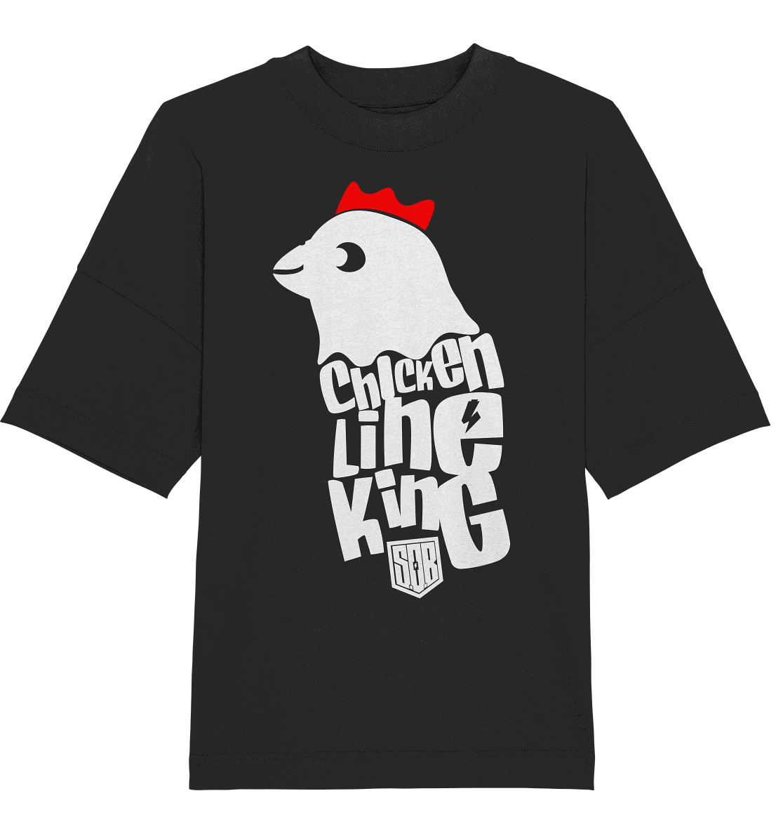 Shirtigo Unisex-Shirts Black / XS Chicken Line - King - Weiß - Organic Oversize Shirt E-Bike-Community