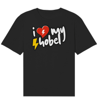 Shirtigo Unisex-Shirts Black / XS I Love my Hobel - (Flip Label) - Organic Relaxed Shirt E-Bike-Community