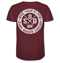 Shirtigo Unisex-Shirts Burgundy / XS Haters gonna Hate - Back Print - Organic Shirt (Flip Label) E-Bike-Community