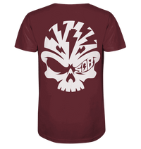 Shirtigo Unisex-Shirts Burgundy / XS SoB Skull White - Organic Shirt E-Bike-Community