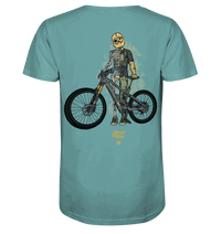Shirtigo Unisex-Shirts Citadel Blue / XS Shred or Alive - Backprint - Organic Shirt (Flip Label) E-Bike-Community