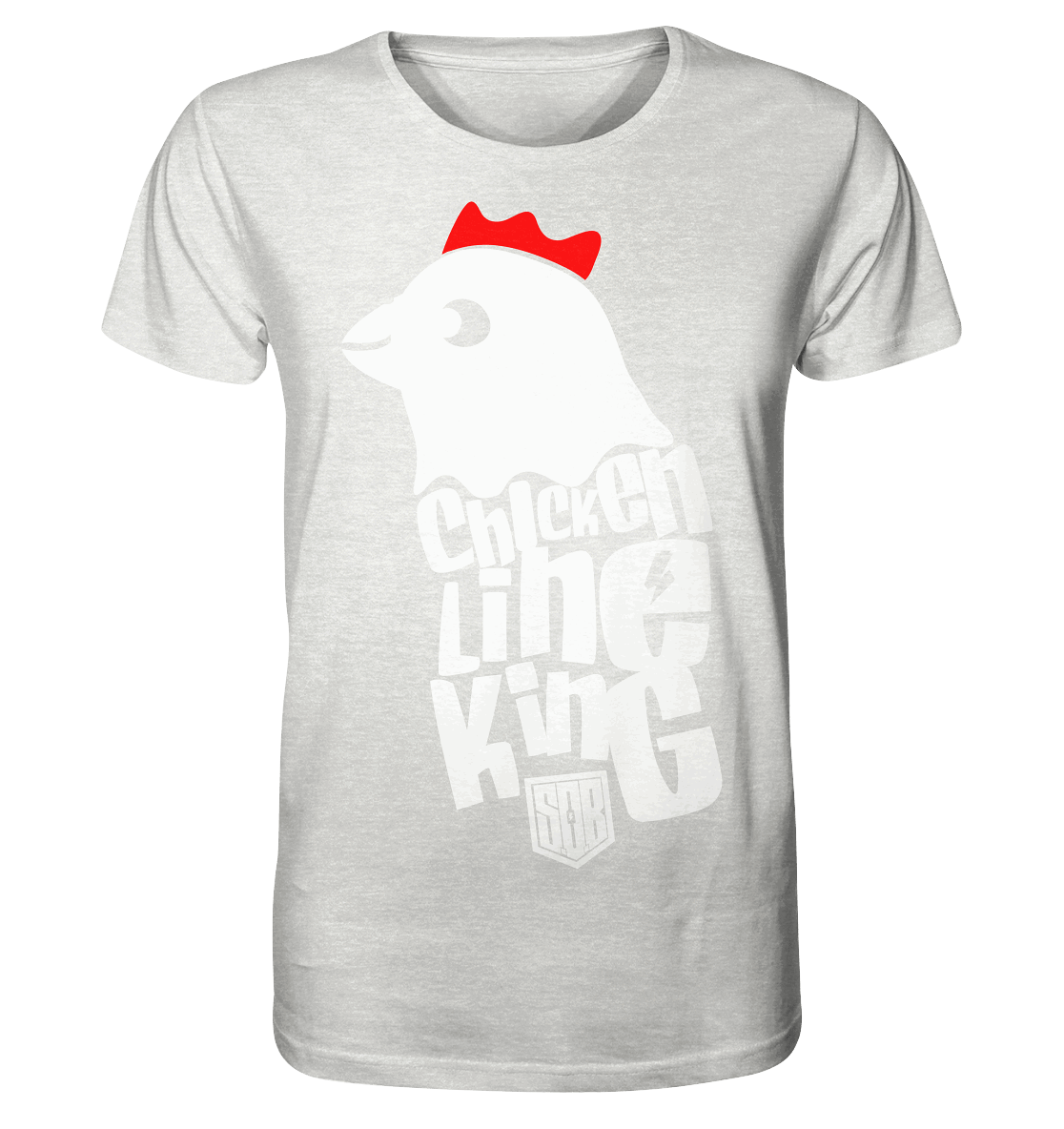 Shirtigo Unisex-Shirts Cream Heather Grey / XS Chicken Line - King - Weiß - Organic Shirt (meliert) E-Bike-Community