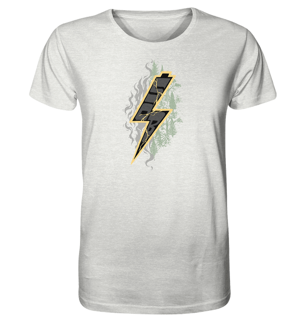 Shirtigo Unisex-Shirts Cream Heather Grey / XS Sob "Shred or Alive" Front - Organic Shirt (meliert) (Flip Label) E-Bike-Community
