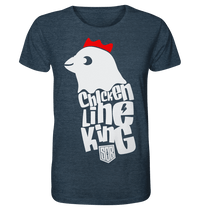 Shirtigo Unisex-Shirts Dark Heather Blue / XS Chicken Line - King - Weiß - Organic Shirt (meliert) E-Bike-Community