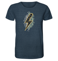 Shirtigo Unisex-Shirts Dark Heather Blue / XS Sob "Shred or Alive" Front - Organic Shirt (meliert) (Flip Label) E-Bike-Community
