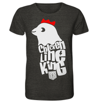 Shirtigo Unisex-Shirts Dark Heather Grey / XS Chicken Line - King - Weiß - Organic Shirt (meliert) E-Bike-Community