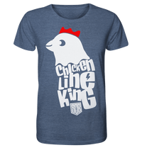 Shirtigo Unisex-Shirts Dark Heather Indigo / XS Chicken Line - King - Weiß - Organic Shirt (meliert) E-Bike-Community
