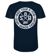Shirtigo Unisex-Shirts French Navy / XS Haters gonna Hate - Back Print - Organic Shirt (Flip Label) E-Bike-Community