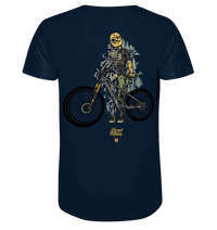Shirtigo Unisex-Shirts French Navy / XS Shred or Alive - Backprint - Organic Shirt (Flip Label) E-Bike-Community