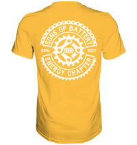 Shirtigo Unisex-Shirts Gold / S Sons of Battery - Classic OG - Premium Shirt (kein Flip Label) E-Bike-Community