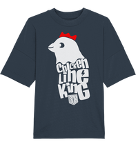 Shirtigo Unisex-Shirts India Ink Grey / XS Chicken Line - King - Weiß - Organic Oversize Shirt E-Bike-Community