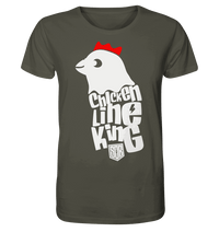 Shirtigo Unisex-Shirts Khaki / XS Chicken Line - King - Weiß - Organic Shirt E-Bike-Community