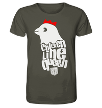 Shirtigo Unisex-Shirts Khaki / XS Chicken Line - Queen Weiß - Organic Shirt E-Bike-Community