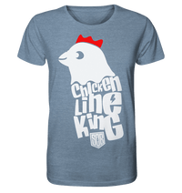 Shirtigo Unisex-Shirts Mid Heather Blue / XS Chicken Line - King - Weiß - Organic Shirt (meliert) E-Bike-Community