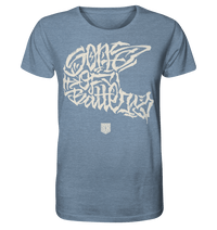 Shirtigo Unisex-Shirts Mid Heather Blue / XS The Power of Movement - Front Print- Organic Shirt (meliert) (Flip Label) E-Bike-Community