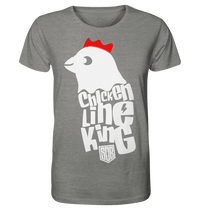 Shirtigo Unisex-Shirts Mid Heather Grey / XS Chicken Line - King - Weiß - Organic Shirt (meliert) E-Bike-Community