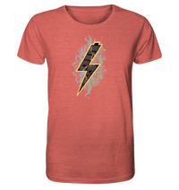 Shirtigo Unisex-Shirts Mid Heather Red / XS Sob "Shred or Alive" Front - Organic Shirt (meliert) (Flip Label) E-Bike-Community