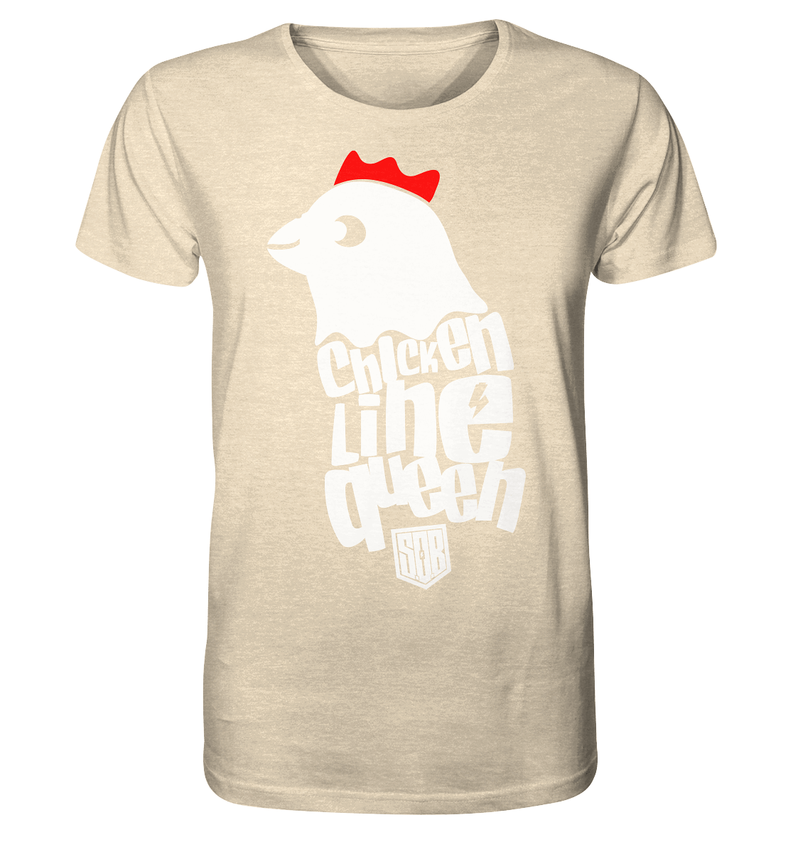 Shirtigo Unisex-Shirts Natural Raw / XS Chicken Line - Queen Weiß - Organic Shirt E-Bike-Community
