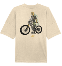 Shirtigo Unisex-Shirts Natural Raw / XS Shred or Alive - Backprint - Organic Oversize Shirt (Flip Label) E-Bike-Community