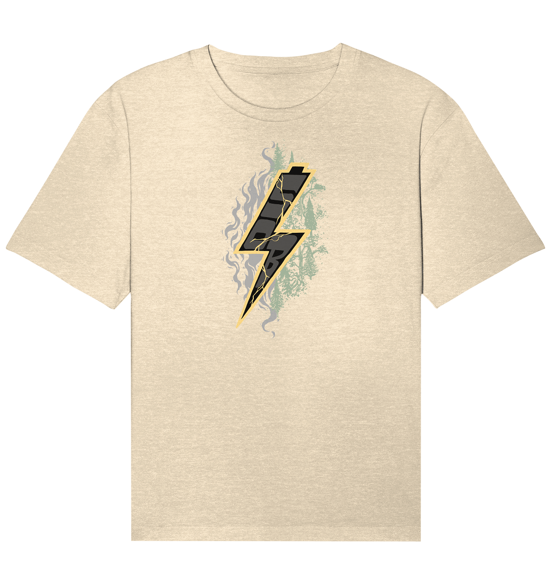 Shirtigo Unisex-Shirts Natural Raw / XS Sob "Shred or Alive" Front - Organic Relaxed Shirt (Flip Label) E-Bike-Community