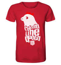 Shirtigo Unisex-Shirts Red / XS Chicken Line - Queen Weiß - Organic Shirt E-Bike-Community