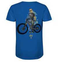 Shirtigo Unisex-Shirts Royal Blue / XS Shred or Alive - Backprint - Organic Shirt (Flip Label) E-Bike-Community
