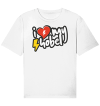 Shirtigo Unisex-Shirts White / XS I Love my Hobel - (Flip Label) - Organic Relaxed Shirt E-Bike-Community