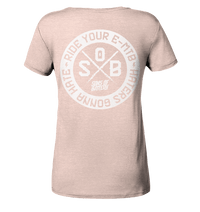 Shirtigo V-Neck Shirts Cream Heather Pink / S Haters gonna Hate - Ladies Organic V-Neck Shirt (Flip Label) E-Bike-Community