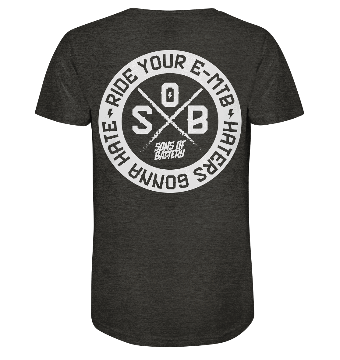 Shirtigo V-Neck Shirts Dark Heather Grey / S Haters gonna Hate - Mens Organic V-Neck Shirt (Flip Label) E-Bike-Community