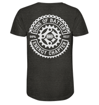 Shirtigo V-Neck Shirts Dark Heather Grey / S Sons of Battery - Classic OG - Mens Organic V-Neck Shirt (Flip Label) E-Bike-Community