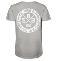 Shirtigo V-Neck Shirts Heather Grey / S Haters gonna Hate - Mens Organic V-Neck Shirt (Flip Label) E-Bike-Community
