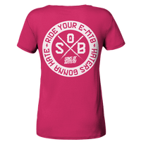 Shirtigo V-Neck Shirts Raspberry / S Haters gonna Hate - Ladies Organic V-Neck Shirt (Flip Label) E-Bike-Community