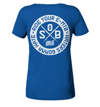 Shirtigo V-Neck Shirts Royal Blue / S Haters gonna Hate - Ladies Organic V-Neck Shirt (Flip Label) E-Bike-Community