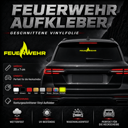 Sons of Battery - E-MTB Brand & Community 12 x 4 cm / Neongelb / Außenverklebt Feuerwehr Vinyl Aufkleber für die Heckscheibe E-Bike-Community