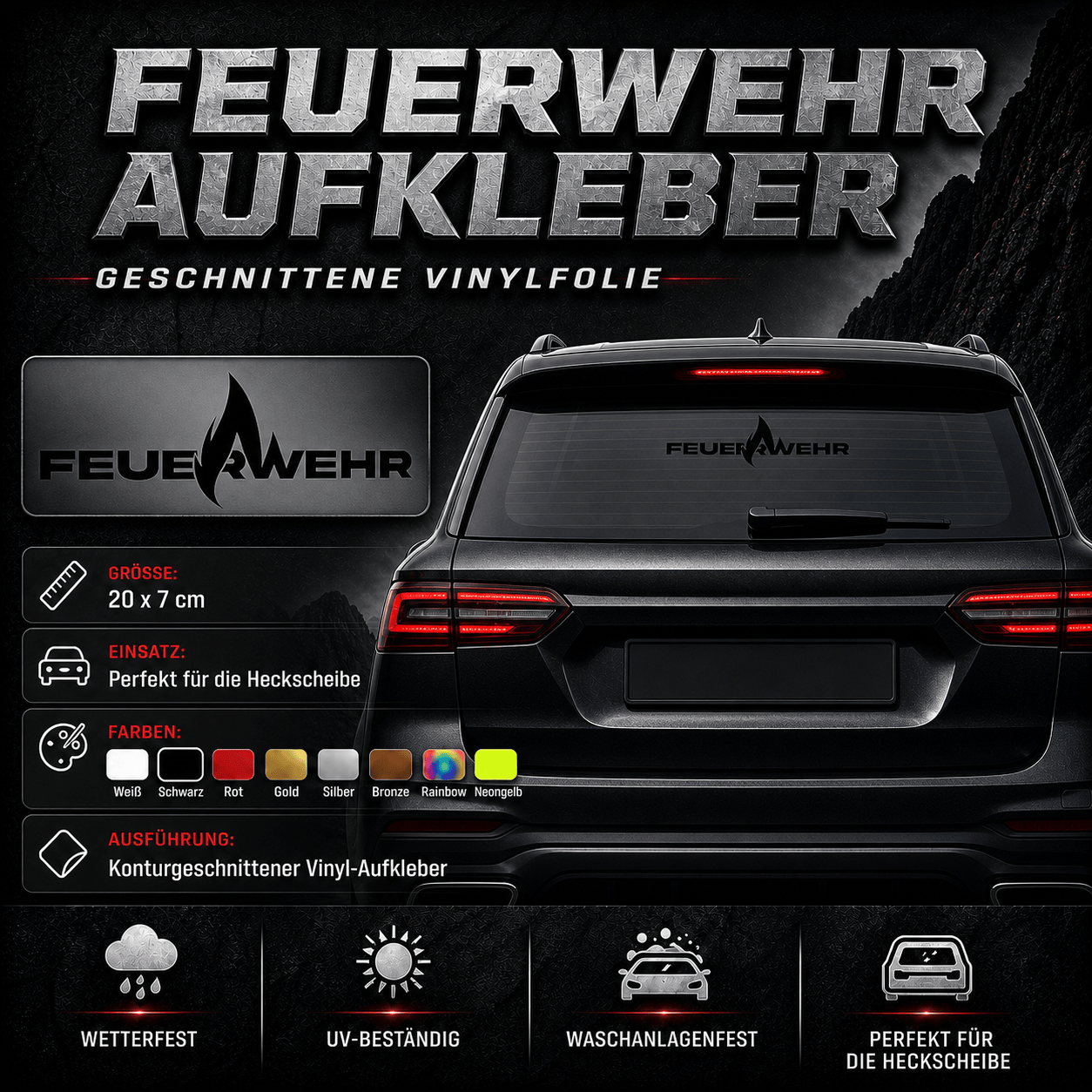 Sons of Battery - E-MTB Brand & Community 12 x 4 cm / Schwarz / Innenverklebt Feuerwehr Vinyl Aufkleber für die Heckscheibe E-Bike-Community