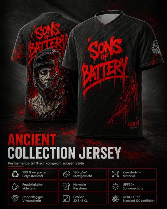 Sons of Battery® - E-MTB Brand & Community ANCIENT - BLOOD - Unisex Trikot E-Bike-Community