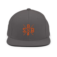 Sons of Battery® - E-MTB Brand & Community Cross - Orange Snapback-Cap E-Bike-Community