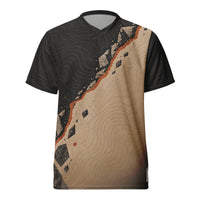 Sons of Battery® - E-MTB Brand & Community CUT-SEW 2XS Erdspalte - Recyceltes Unisex-Trikot mit Allover-Druck E-Bike-Community