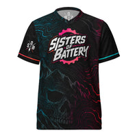 Sons of Battery® - E-MTB Brand & Community CUT-SEW 2XS Sisters of Battery 2026 - Recyceltes Unisex-Trikot mit Allover-Druck E-Bike-Community