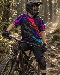 Sons of Battery® - E-MTB Brand & Community CUT-SEW Trailstorm - Recyceltes Unisex-Trikot mit Allover-Druck E-Bike-Community