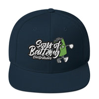 Sons of Battery® - E-MTB Brand & Community Dunkles Navy Batt Boy for Life - Snapback-Cap E-Bike-Community