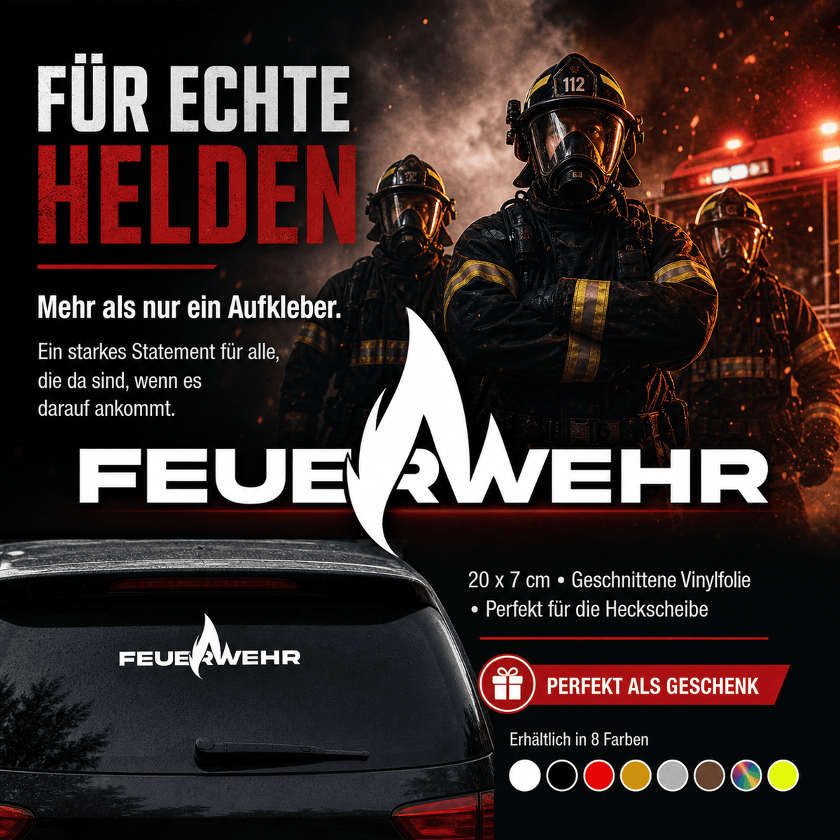 Sons of Battery - E-MTB Brand & Community Feuerwehr Vinyl Aufkleber für die Heckscheibe E-Bike-Community