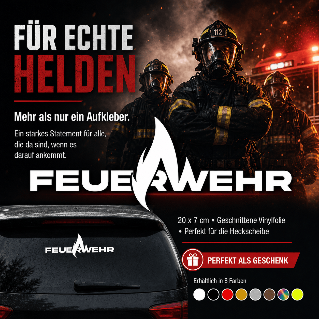 Sons of Battery - E-MTB Brand & Community Feuerwehr Vinyl Aufkleber für die Heckscheibe E-Bike-Community