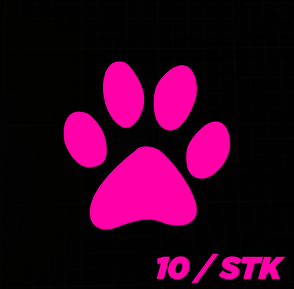 Sons of Battery - E-MTB Brand & Community Folien 4 x 4 cm (Hundeanhänger. Bike.Helm usw. / Neonpink Reflektierende Pfote - 10 Folienaufkleber E-Bike-Community