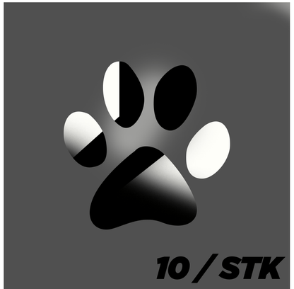 Sons of Battery - E-MTB Brand & Community Folien 4 x 4 cm (Hundeanhänger. Bike.Helm usw. / Reflektierend Reflektierende Pfote - 10 Folienaufkleber E-Bike-Community